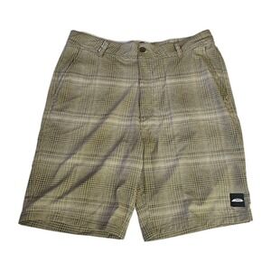 Pipeline Mens Shorts Size 36 Breathable Pockets Soft Stretchy Golf Green Plaid